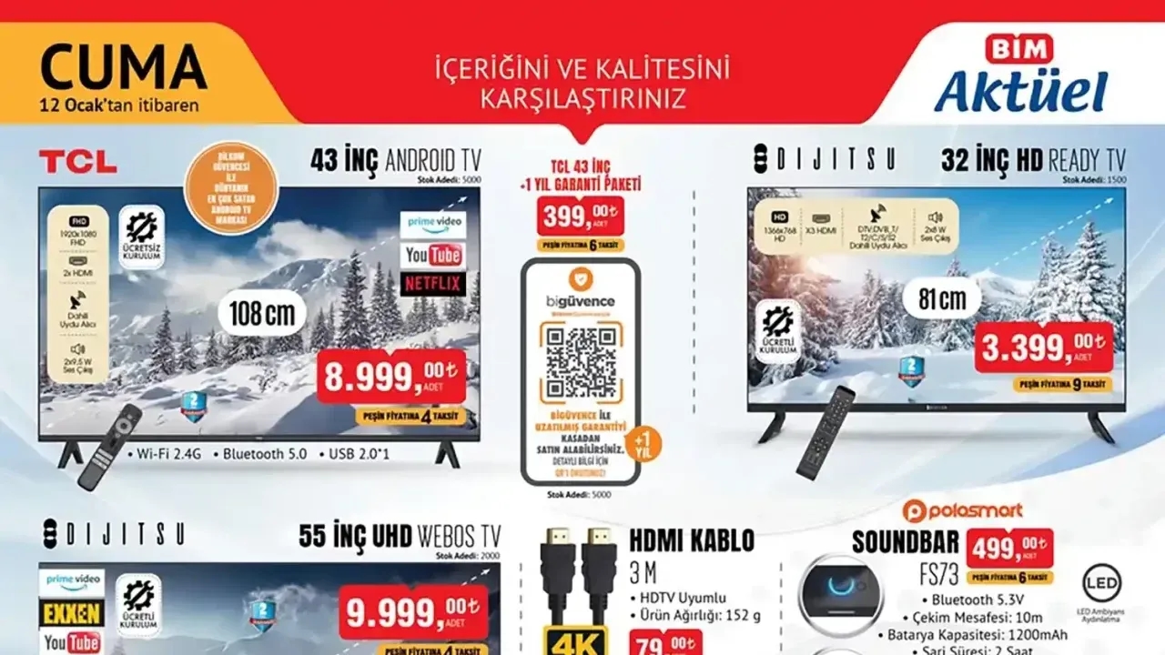 BİM 12 Ocak Aktüel Ürün Kataloğu Yayınlandı? Bim 12 Ocak Aktüel Kataloğunda İndirimli Hangi Ürünler Var?