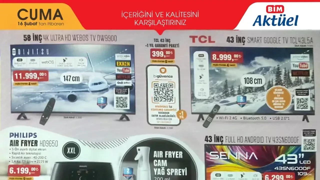 BİM 16 Şubat 2024 Aktüel Ürün Kataloğu Yayınlandı? Bim 16 Şubat Cuma Aktüel Kataloğunda İndirimli Hangi Ürünler Var?