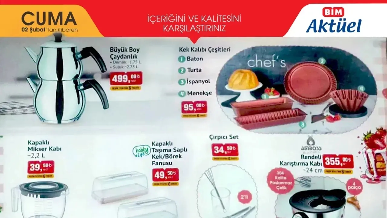 BİM 2 Şubat 2024 Aktüel Ürün Kataloğu Yayınlandı? Bim 2 Şubat Cuma Aktüel Kataloğunda İndirimli Hangi Ürünler Var?