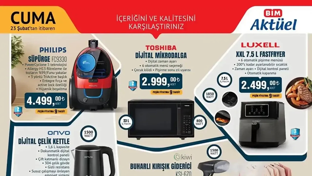 BİM 23 Şubat 2024 Aktüel Ürün Kataloğu Yayınlandı? Bim 23 Şubat Cuma Aktüel Kataloğunda İndirimli Hangi Ürünler Var?