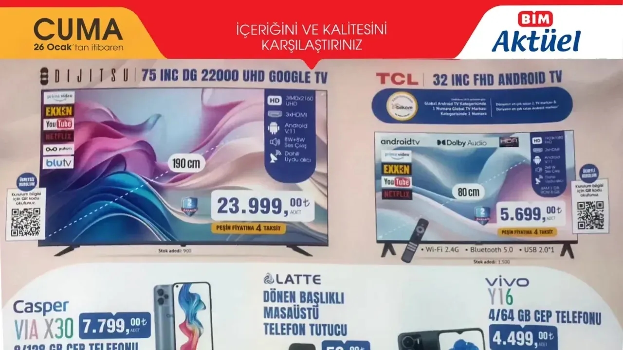 BİM 26 Ocak 2024 Aktüel Ürün Kataloğu Yayınlandı? Bim 26 Ocak Cuma Aktüel Kataloğunda İndirimli Hangi Ürünler Var?