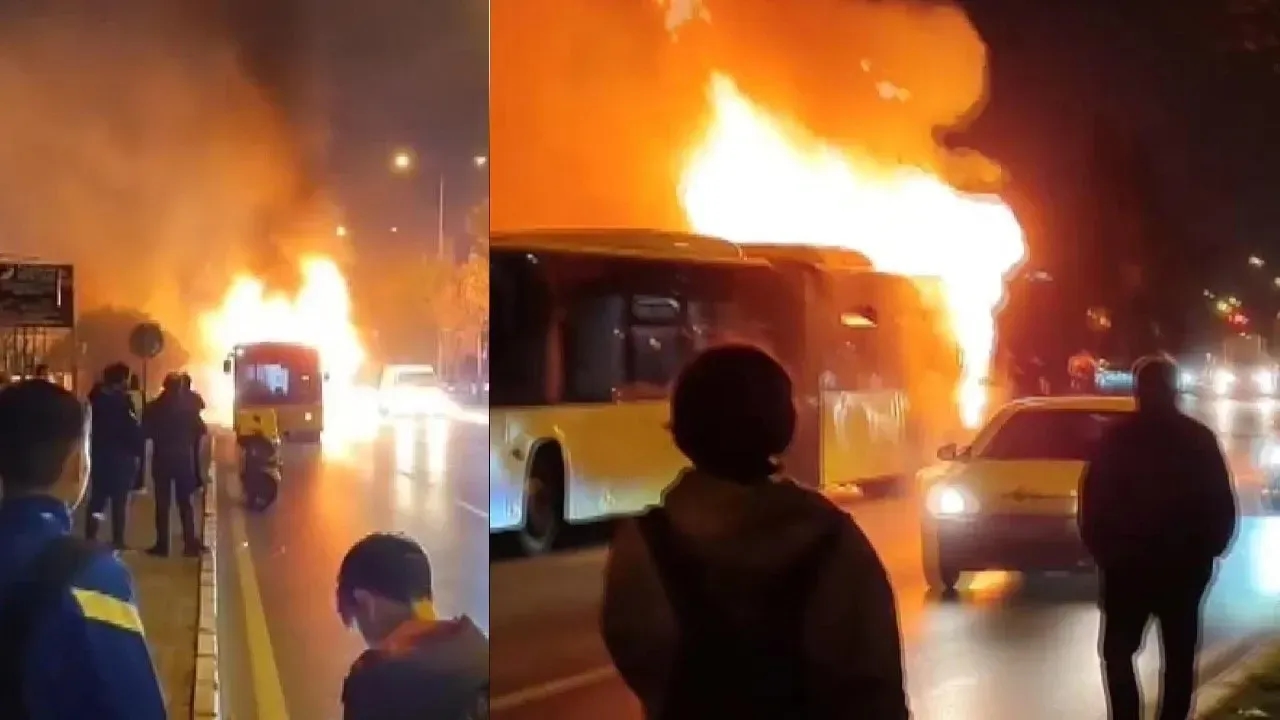 İstanbul Başakşehir’de Otobüs Yangını Şoförün Hızlı Müdahalesiyle Can Kaybı Yaşanmadı