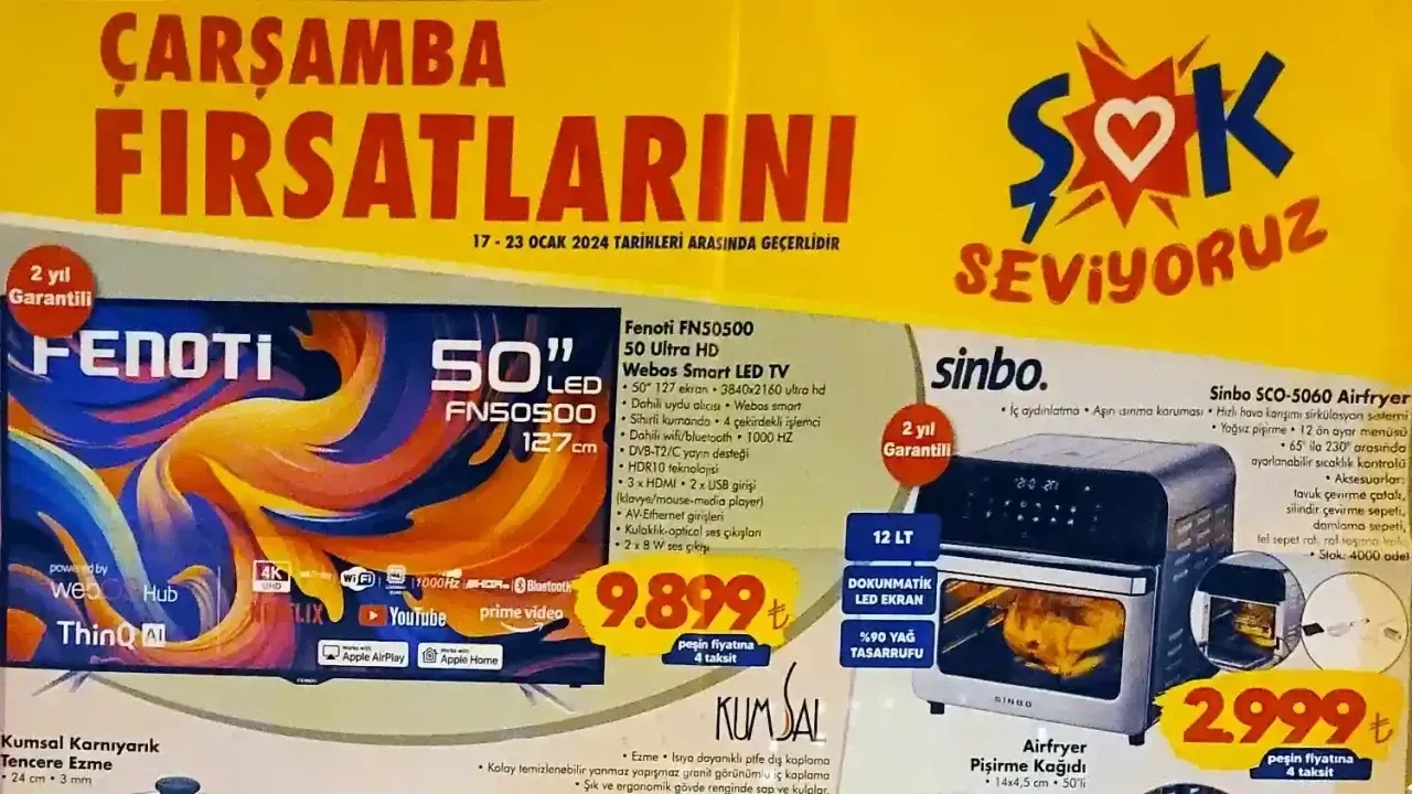 ŞOK 17 Ocak Aktüel Ürünler Kataloğu Yayınlandı! Şok 17 Ocak Aktüel Ürünler Kataloğunda İndirimli Hangi Ürünler Var?