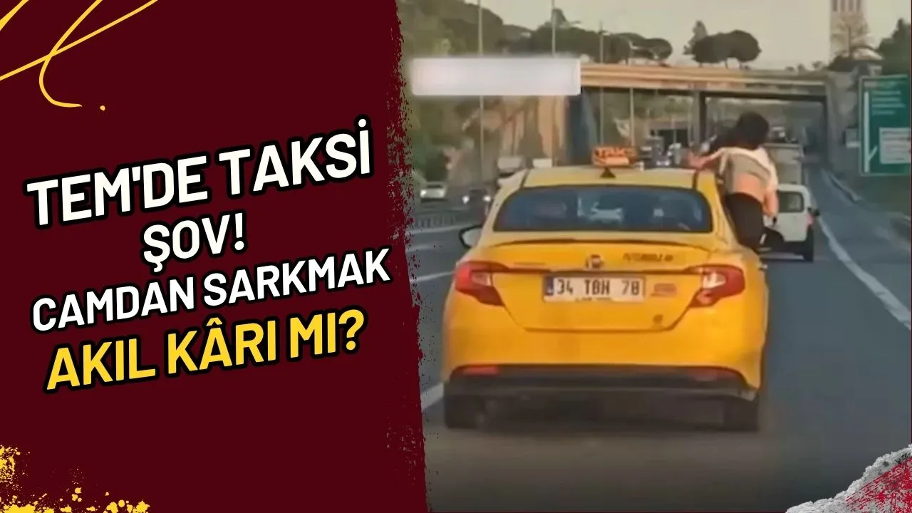 TEM'de Taksi Şov! Camdan Sarkmak Akıl Kârı mı?