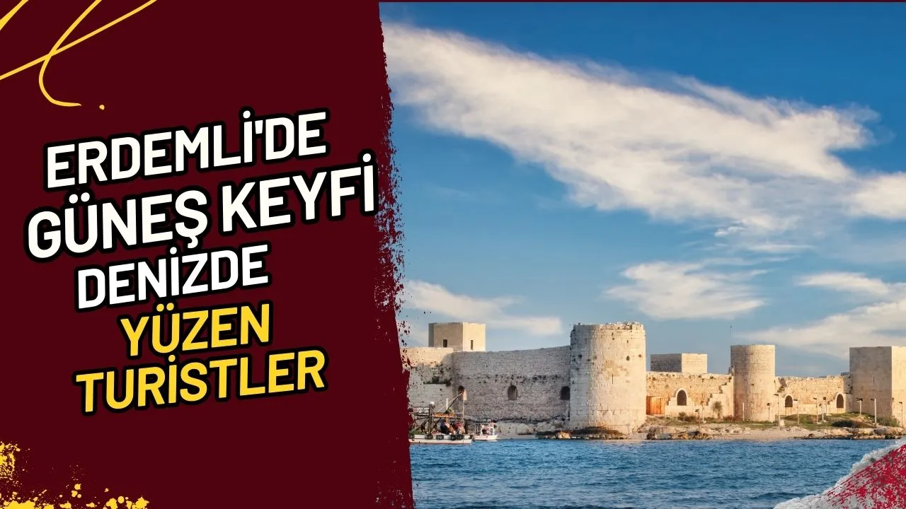 Erdemli'de Güneş Keyfi Denizde Yüzen, Turistler